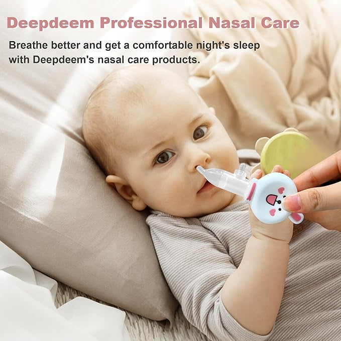 Deepdeem Silicone Nasal Aspirator for Babies and Adults - Reusable Suction Ball for Easy Cleaning and Long-Lasting Twisting Squeeze removes Mucus and Earwax