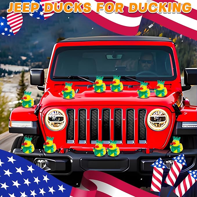 12 Pcs Patriotic Rubber Ducks,Statue of Liberty Ducks,4th of July Ducks for Party Favors Baby Bath Toys Kids Classroom Exchange Prizes Jeep Ducking for Independence Day
