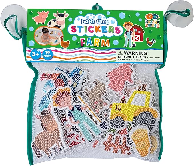 VARUN Buddy & Barney | Farm Bath Time Stickers - Bath Tub Fun for Kids & preschoolers BB146