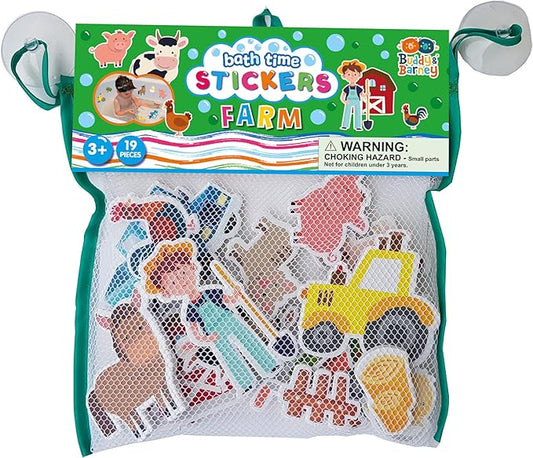 VARUN Buddy & Barney | Farm Bath Time Stickers - Bath Tub Fun for Kids & preschoolers BB146