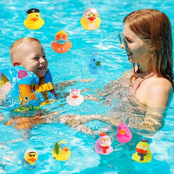 Umbresen Rubber Ducks Bath Toy in Bulk, Assortment Jeep Ducks for Jeep Ducking, Pool Rubber Ducky Floater Bathtub Toys Party Favors Birthday Gifts (15)