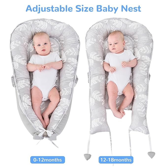 Viviland Baby Lounger Snuggle Me Lounger Fits 0-24 Months Newborn Infant Babies, White Feather