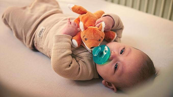 Philips Avent Soothie Snuggle Pacifier Holder with Detachable Pacifier, 0m+, Fox, SCF347/08