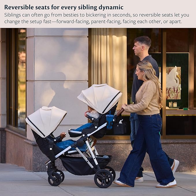 Mockingbird 2nd Seat Kit 3.0 - Compatible with Mockingbird Single-to-Double Strollers - Seat Expansion - Includes Expansion Adapters - Sage
