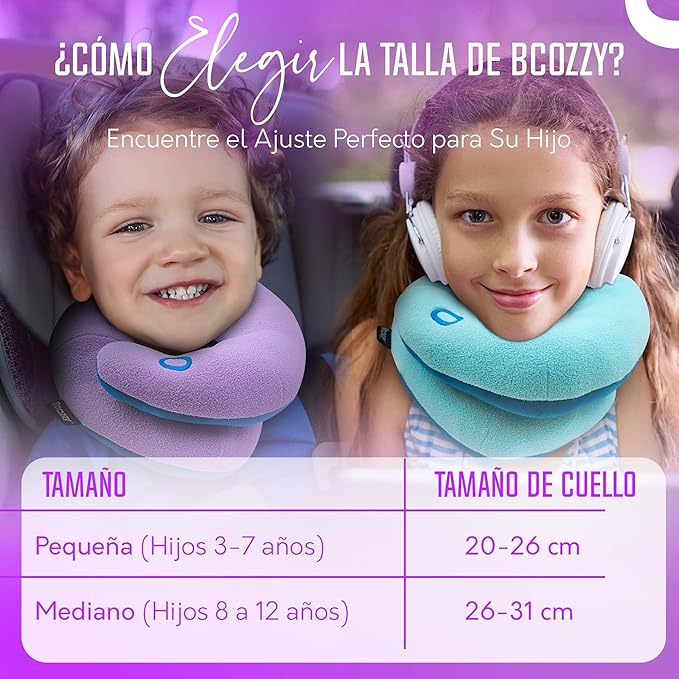BCOZZY Kids Travel Neck Pillow 2-Pack – Small Pink & Small Navy – Patented Head, Neck & Chin Support – Car Seat, Airplane & Road Trip Sleep Comfort
