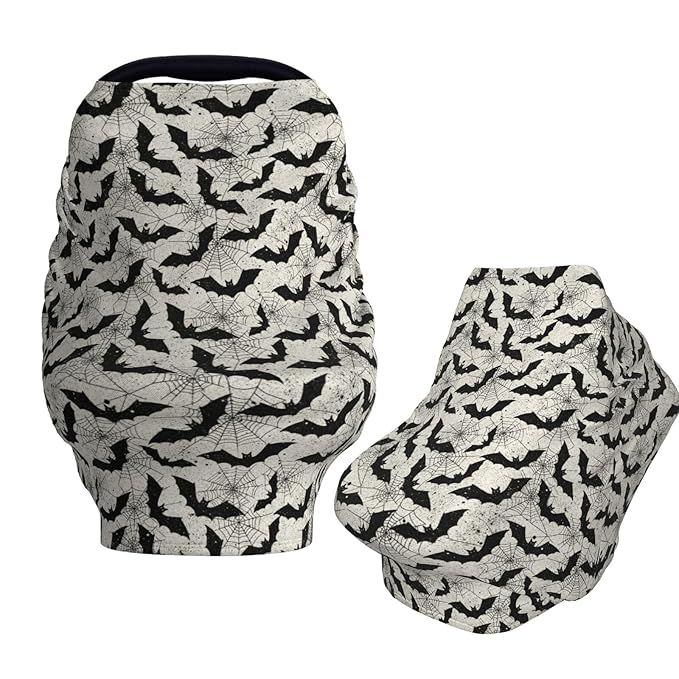 Black Bat Baby Car Seat Covers Carseat Canopy Soft Infant Stroller Cover Nursing Breastfeeding Covers for Girls Boys Newborn