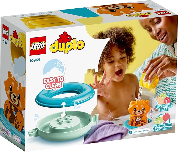 LEGO DUPLO Bath Time Fun: Floating Red Panda 10964 Bath Toy for Babies and Toddlers Ages 1.5 Plus Years Old, Baby Bathtub Water Toys, Easy to Clean