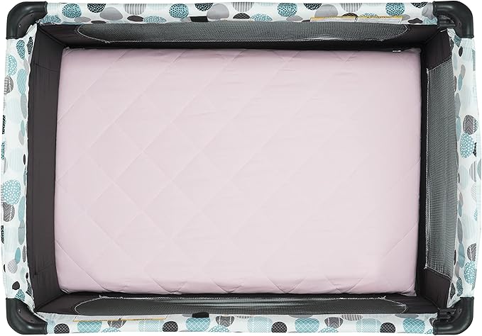 Pastel Light Pink Pack 'n Play Quilted Mattress Sheet - Ultra-Soft, Comfortable Portable Crib Mattress Sheet for Baby Girls; Playpen or Mini Crib Fitted Sheet with Quilted Top