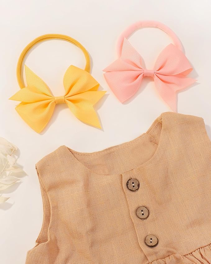 jollybows 40pcs Baby Girls Grosgrain Ribbon Hair Bows Headbands 4" Hair Band Hair Accessories for Infants Newborn Toddler