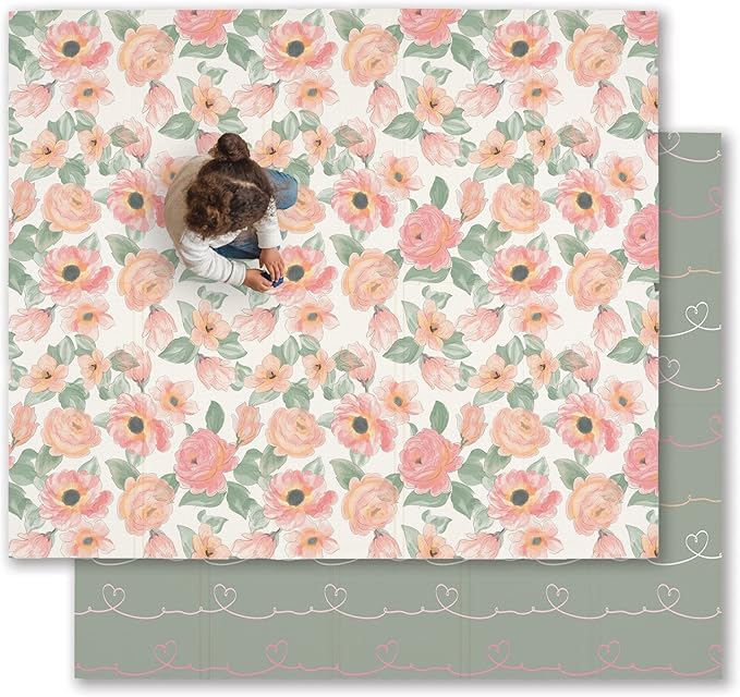 JumpOff Jo Foldable Foam Play Mat – Large Waterproof Baby & Toddler Activity Floor Mat, Double-Sided 70 x 59 Inch Play Surface