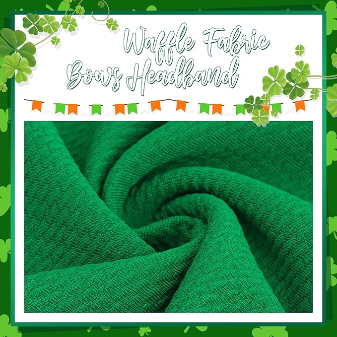 YanJie 6" St.Patrick's Day Headbands Baby Green Bow Clover Shamrock Printed Bows Baby Girl Bows Newborn Headbands Hair Accessories Newborn Infant