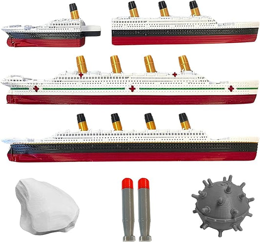 3 Pack Split In Half Titanic Bath Boat And Pool Toy,Break In Half RMS Titanic Toys For Kids, Historically Accurate Breakable Titanic Toy, Titanic Ship, Titanic Cake Topper (3 Pack)