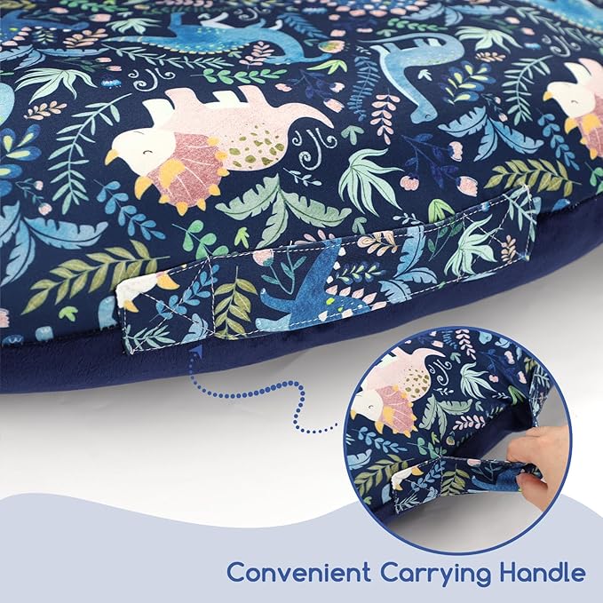 Newborn Lounger Cover for Boys Girls, Soft Comfortable Baby Lounger Cover 1 Pack Reversible Removable Fleece Slipover for Infant Lounger Pillow, Dinosaur (Cover Only)