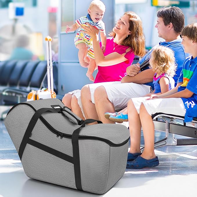 Padded Car Seat Bag Compatible with Most Nuna Pipa Car Seats UPPAbaby MESA V2 without Base & Chicco KeyFit 30 and Base, Car Seat Travel Bag for Airplanes, Grey