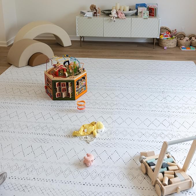 Little Landings Baby Play Mat for Floor - Boho (6x6ft) - Premium EVA Foam Play Mat for Babies & Toddlers (Ages 0-5+) - Non-Toxic Playmat for Tummy Time, Crawling & Playroom - Stylish & Comfortable