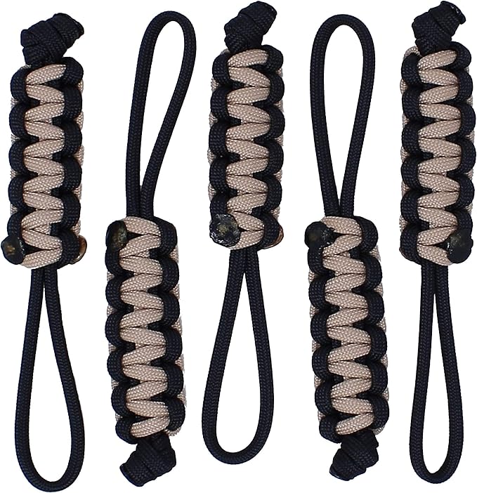 BubbasGarageTv - Large Heavy Duty Paracord Zipper Pulls (Tan)