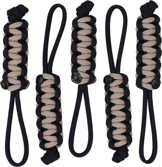 BubbasGarageTv - Large Heavy Duty Paracord Zipper Pulls (Tan)