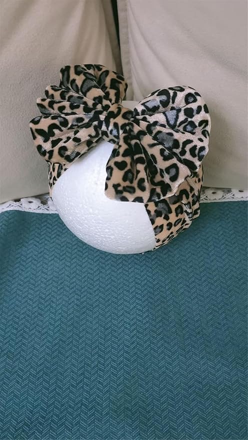 Bows for Baby Girls Headband, Newborn Bows Headbands Baby Hair Bows Hairbands Hair Accessories.(FD104) (leopard headband)