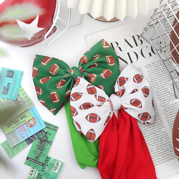 Baby Girl Football Outfit Headbands for Baby Girls Sports Bows Super Bowl Hair Accessories Newborn Infant Headband Football Baby Clothes