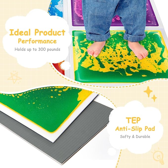 Art3d Liquid Fusion Activity Play Centers for Children, Toddler, Teens, 12" X 12" Pack of 9 Tiles