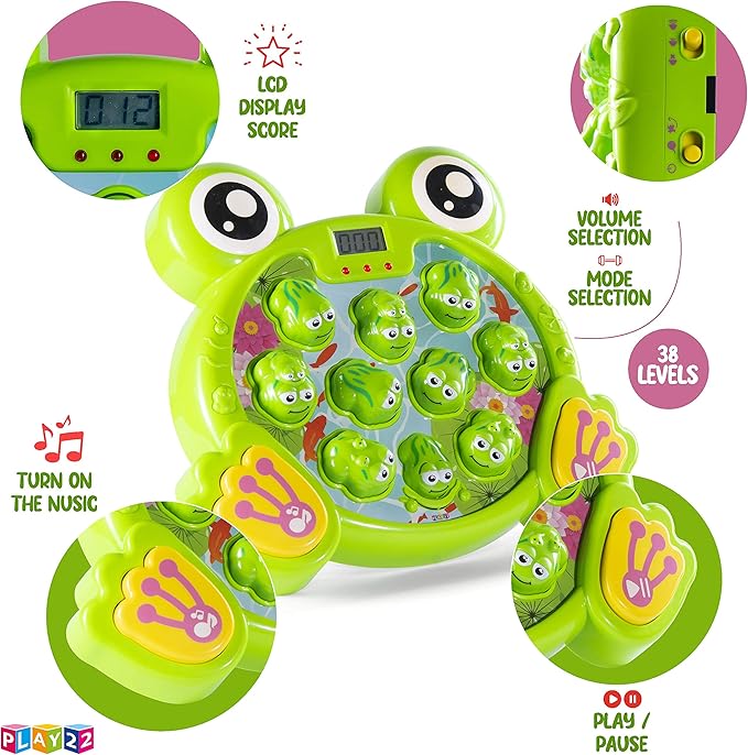 Play22 Toys for 2 3 4 5 Year Old - Toddler Toys Age 2-4, Whack A Frog Game, Baby Toy Gifts for Early Developmental Learning, Birthday Gift for Toddler Boy Toys