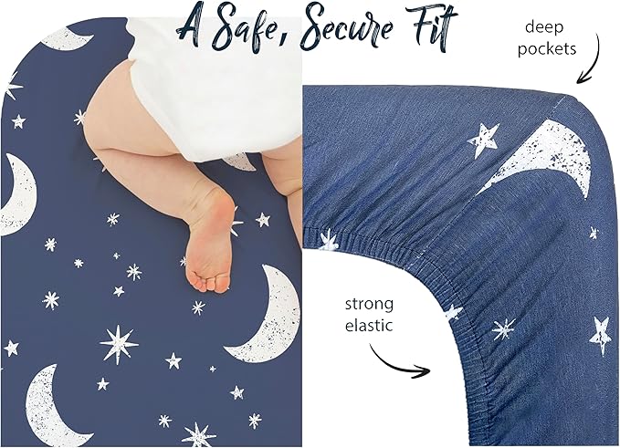 100% Organic Cotton Fitted Sheets Fit and are Compatible with Graco Pack n Play, Babyletto, Pamo Babe, Hiccapop, Dream on Me, Evenflo, Baby Trend Portable/Mini Crib/Playards. 2 Pk