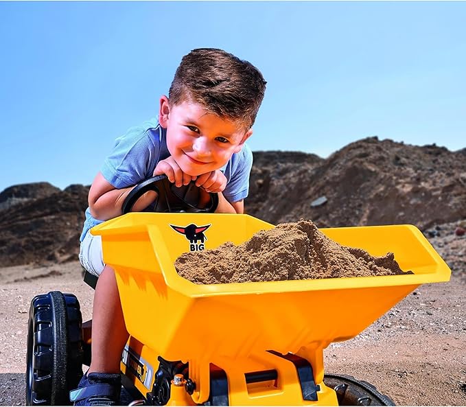 Big: Jim Dumper Ride-On - Tractor Farm & Construction Toy Vehicle, Truck w/Tipping Bed, Steering Wheel, Horn, Adjustable Seat, Outdoor Play, Kids 3+
