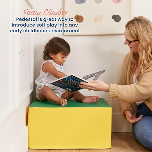 ECR4Kids SoftZone Pedestal Play Block Corner Climber, Beginner Playset, Assorted