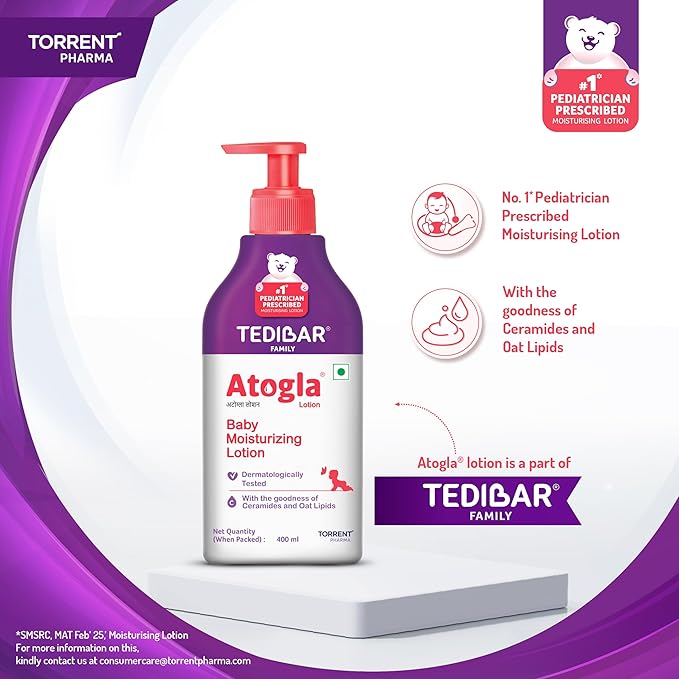 YMPIGOY Atogla Curatio Lotion for Baby, 400ml Intense Moisturizing Baby Lotion for All Skin Types, Protects Against Rashes & Prevents Skin Irritation for Soft and Healthy Skin