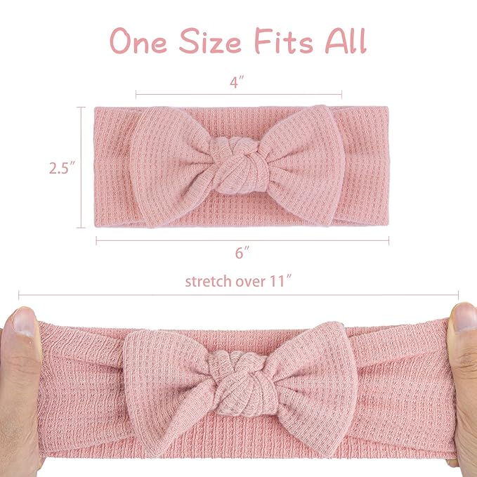 Hairband with Bows - Classic Headband Bow for Baby Girl Toddler Girls Hair Accessories, 3Pcs, Beige, Dark Khaki, Light Pink