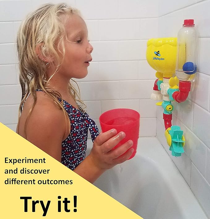 BubbleBee Bath Toys - 11 Piece Bath Toy Set, Top Selling Building STEM Toys, Toddler Bath Toys For Engaging Fun!