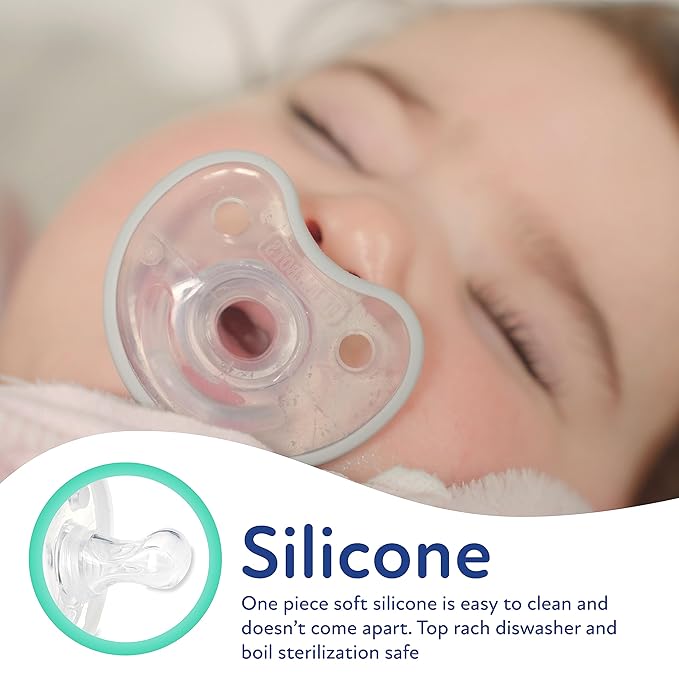 Dr. Talbot's Soft-Flex Orthodontic Pacifiers 6-12 Months, Aqua/White, 2 Pack