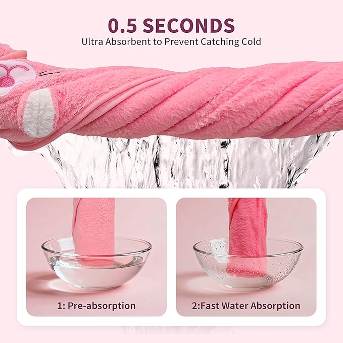 HBHLFZ 4-Pack Baby Bath Towels,Set of 2 Hooded Baby Bath Towels and 2 Baby Face Towels, Super Soft,Highly Absorbent,31.5x31.5inch,Suitable for Newborns,Toddlers and Children,Unisex（Kitten, Dog