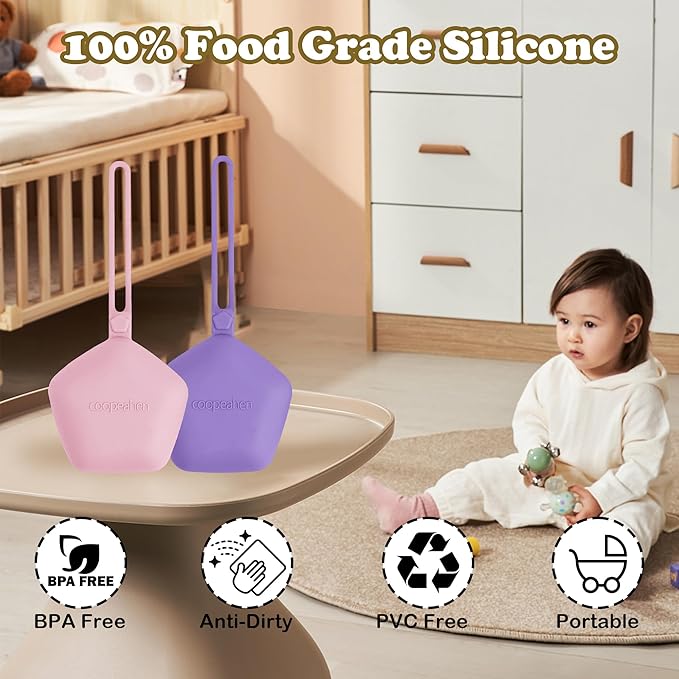 Pacifier Holder Case, Large Capacity Portable Pacifier Storage Case, 100% Food Grade Silicone Pacifier Holder，BPA Free, 2Pcs(Pink&Purple)