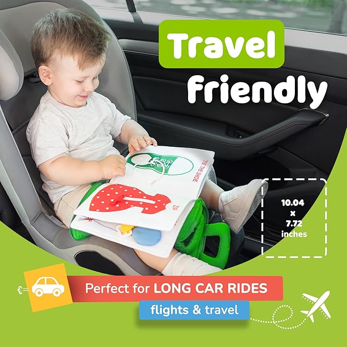 deMoca Busy Book for Toddlers 1–3, Quiet No Noise Activity Book for Travel and Public Use, Montessori My Quiet Book for 1 Year Old, Busy Board Gift for Boys and Girls