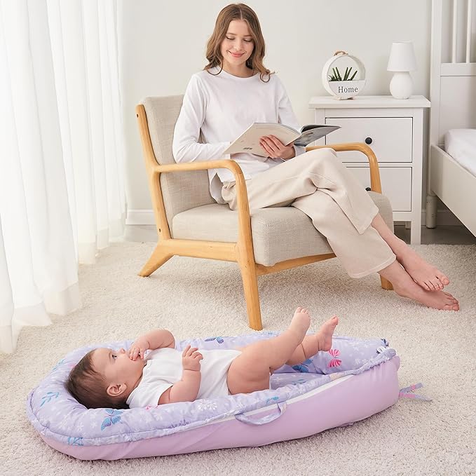 Viviland Baby Lounger Snuggle Me Lounger Fits 0-24 Months Newborn Infant Babies, Butterfly