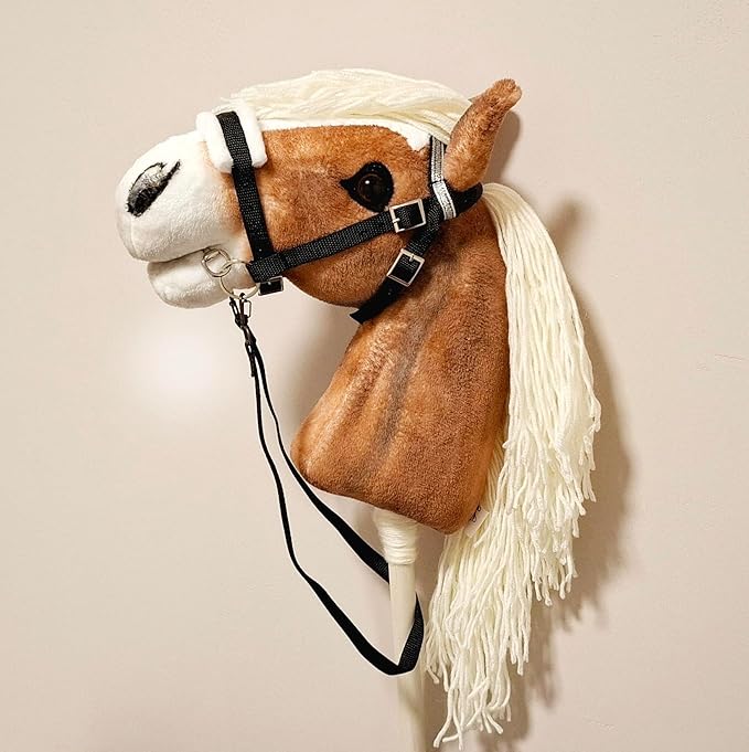 Hobby Horse Realistic with Bridle - A3 Haflinger Horse on Stick