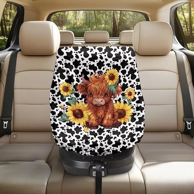 XYZCANDO Yak Print Baby Seat Covers for Car Seats Modern Car Seat Sun Cover for Baby Waterproof Car Seats Heat Protector Keeps Your Toddler Baby Seat at a Cool Temperature Gift for Her