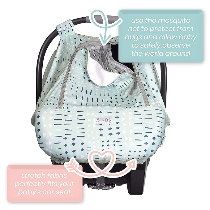 Car Seat Canopy Stroller Covers for Infant Boy and Girl Babies Stretchy and Kick Proof with Net Multi Use Soft and Breathable (Teal)