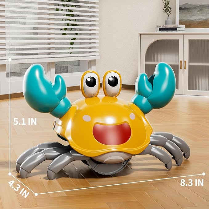 Beby Buty Crawling Crab Baby Toy, Infant Tummy Time Walking Dancing Moving Crab Toys for Babies Girl Boys, Crawling Crab Baby Toy Toddler Birthday Gifts