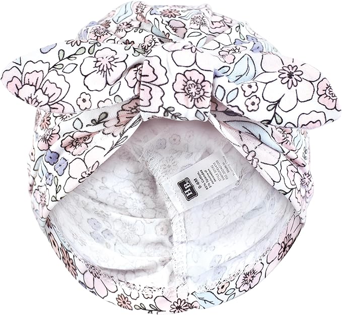 Hudson Baby Infant Girls Turban Cotton Headwraps, 0-24 Months