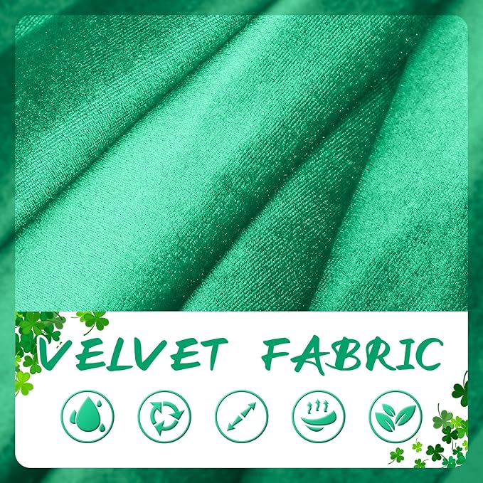 Velvet Baby Headbands 3 Count, Green Shamrock Print, Soft Nylon & Velvet Fabric, One Size Fits All, Hair Accessories for Baby Girls, St. Patrick's Day & Everyday Occasions