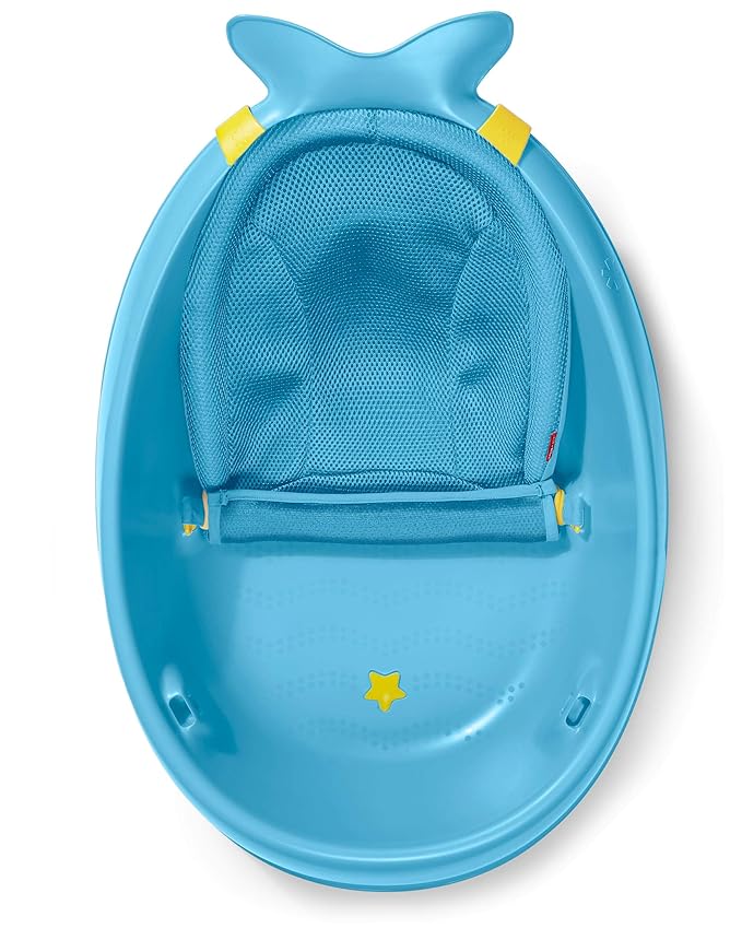 Skip Hop Baby Bath Tub, 3-Stage Smart Sling Tub, Moby, Blue (Pack of 2)