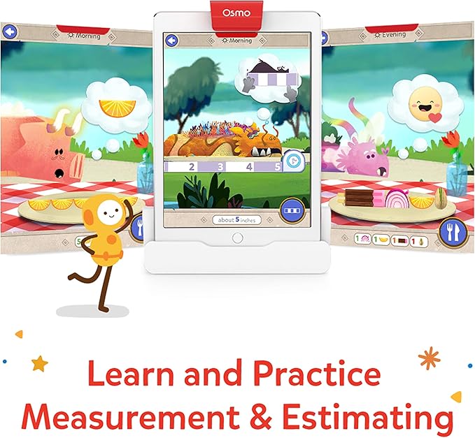 Osmo-Math Wizard and the Secrets of the Dragons for iPad-Ages 6-8/Grades 1-2-Measurement & Estimating-Curriculum-Inspired-STEM Toy Gifts for Kids,Boy&Girl-Ages 6 7 8 (Osmo Base Required)