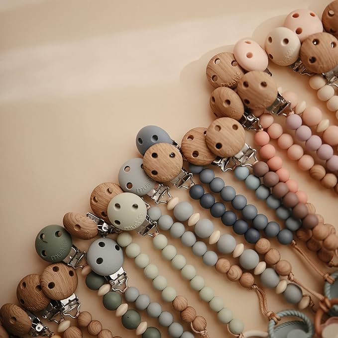 mushie 100% Silicone Baby Pacifier Clip BPA Free | Hera (Sage)