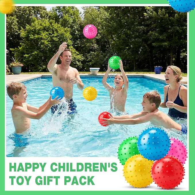 Jerify Knobby Balls Bouncy Spiky Sensory Ball Bulk Soft Inflatable Massage Stress Plastic Toy for School Party Play Indoor Outdoor