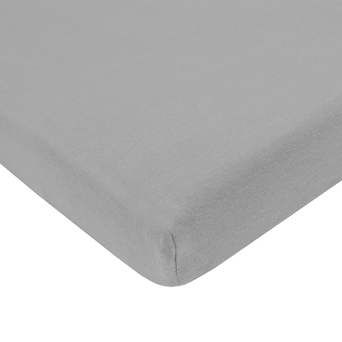 American Baby Company 3 Pack 100% Natural Cotton Fitted Pack and Play Sheets 39" x 27" - Soft & Breathable Pack N Play Sheets for Playard & Mini Crib Mattress, Gray Star/Zigzag, for Boys & Girls
