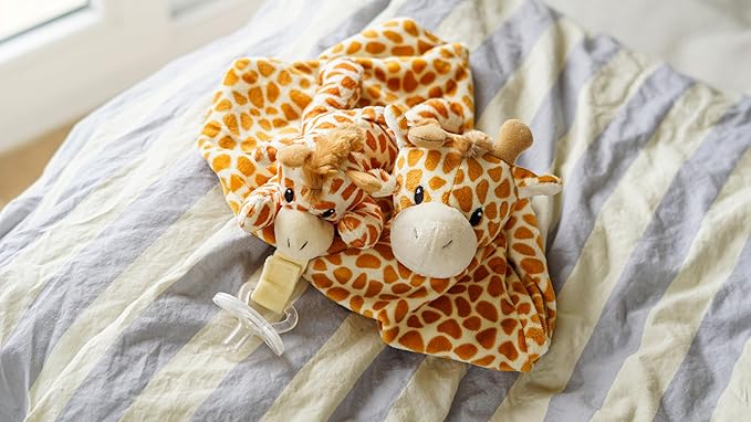Detachable Pacifier Holder – Silicone Pacifier with Stuffed Animal – Removeable Baby Pacifier Holder for Cuddling with Comfort, (Giraffe)