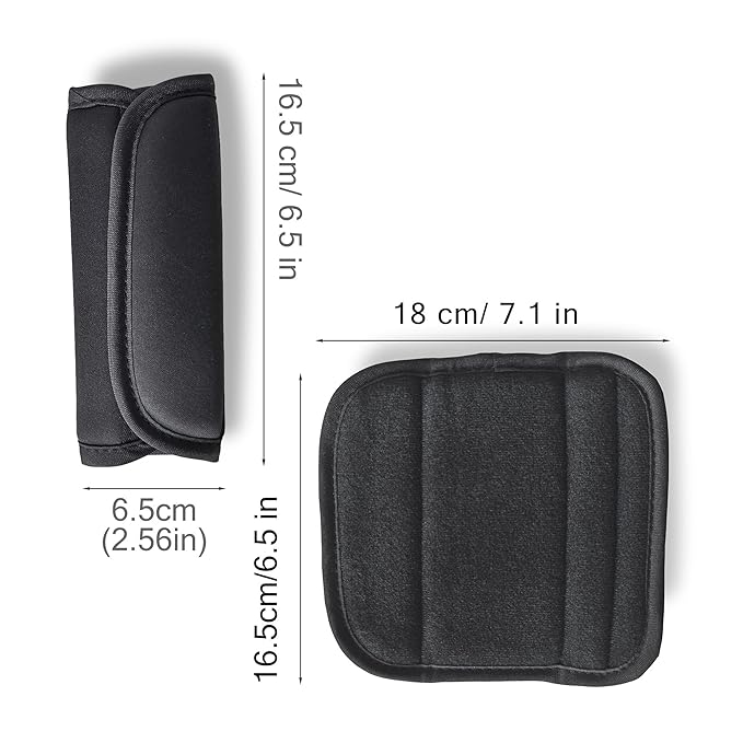 SeedFuture Car Seat Strap Cover Set for Baby, Covers with Crotch Pad Combo for Car Seats, Strollers, Black