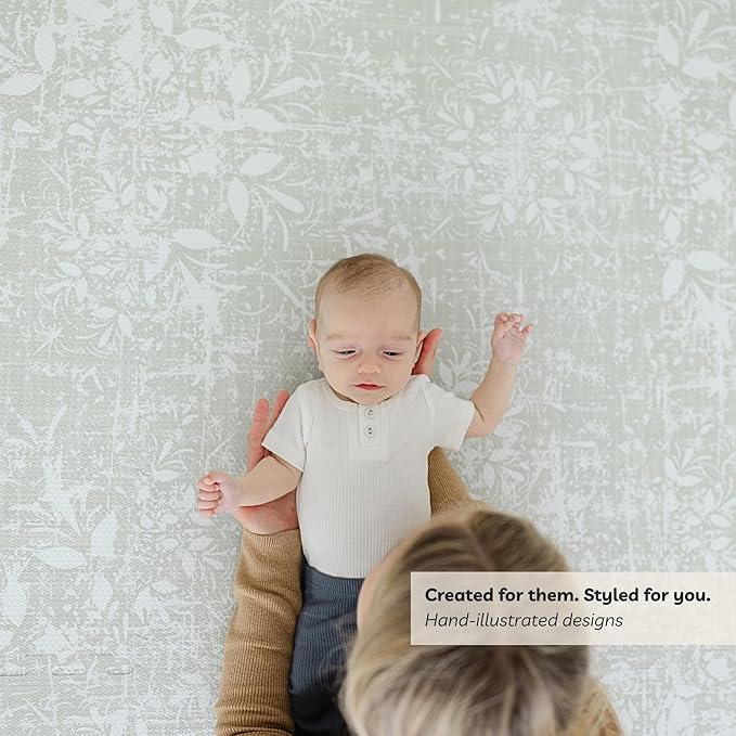Little Landings Baby Play Mat for Floor - Eden (6x6ft) - Premium EVA Foam Play Mat for Babies & Toddlers (Ages 0-5+) - Non-Toxic Playmat for Tummy Time, Crawling & Playroom - Stylish & Comfortable